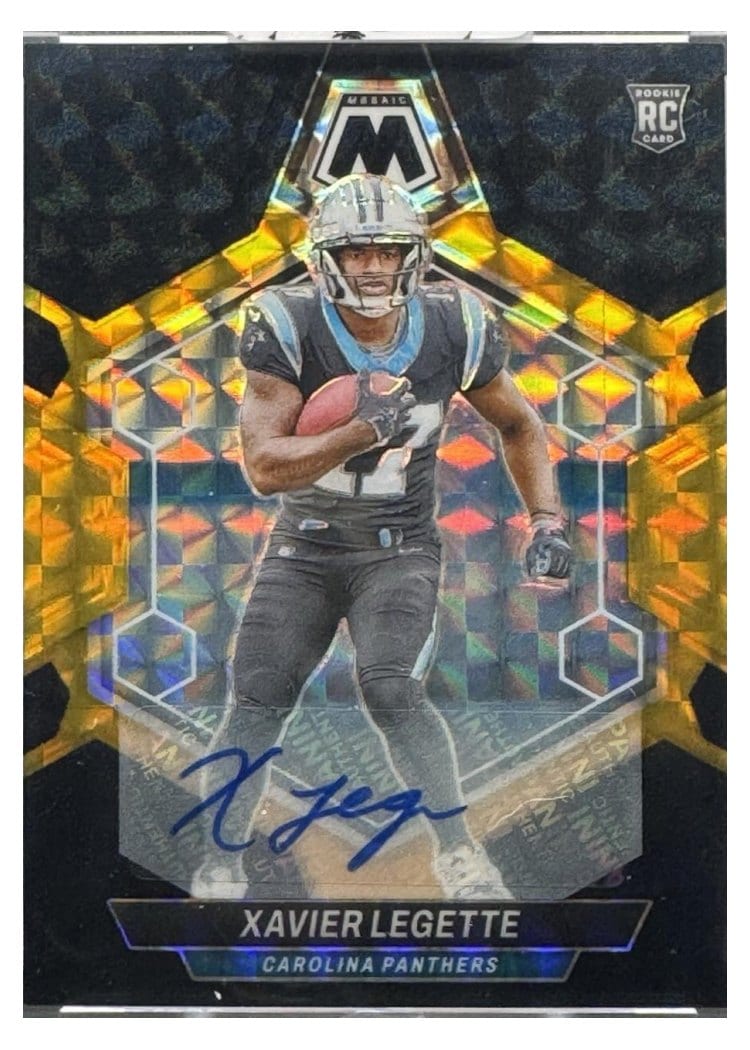 2024 Panini Mosaic Base Set Xavier Legette Autograph Choice Black Gold #332 card