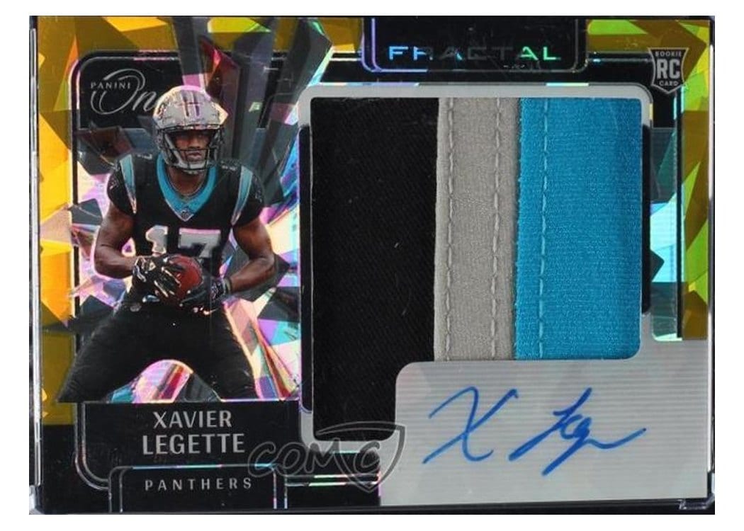 2024 Panini One Rookie Fractal Autographs Xavier Legette #396 card