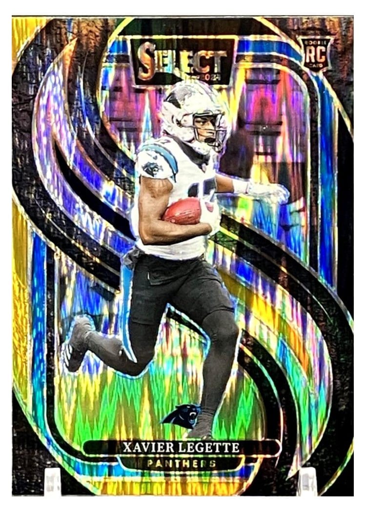 2024 Panini Select Base Set Xavier Legette Black Gold Prizm Shock #101 card