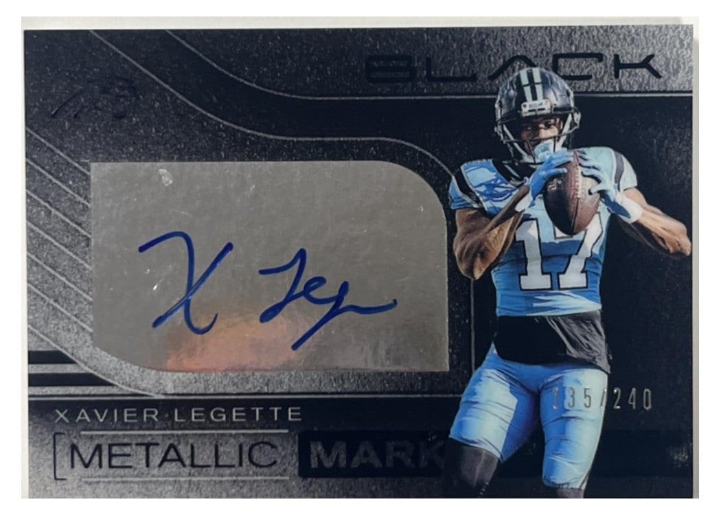 2025 Panini Black Metallic Marks Xavier Legette #9 card