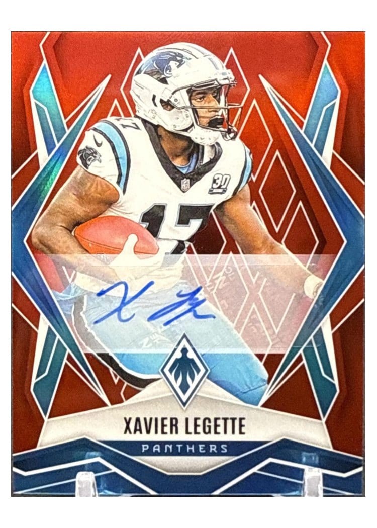 2025 Panini Phoenix Base Set Xavier Legette Red Autograph #70 card
