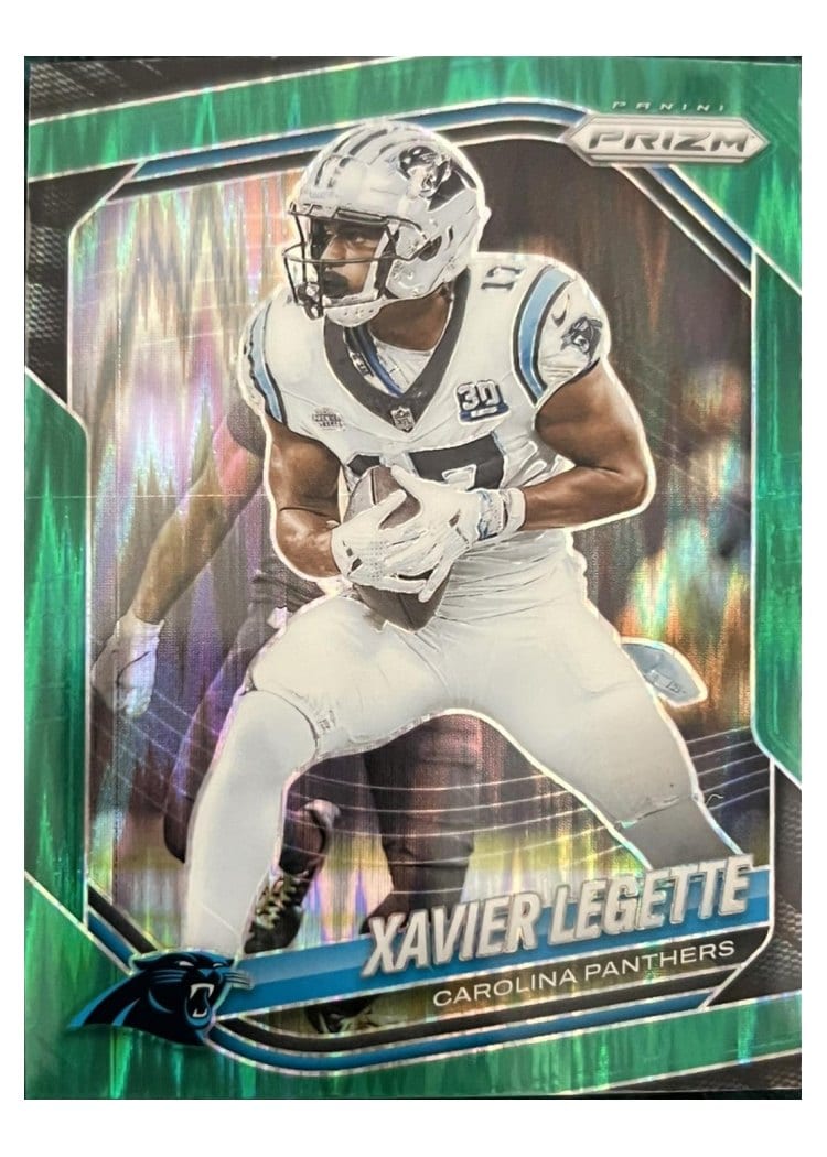 2025 Panini Prizm Base Set Xavier Legette Green Flash #118 card