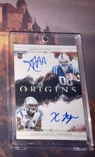 2024 Panini Origins Dual Rookie Autographs Xavier Legette / Adonai Mitchell #DA-6 card