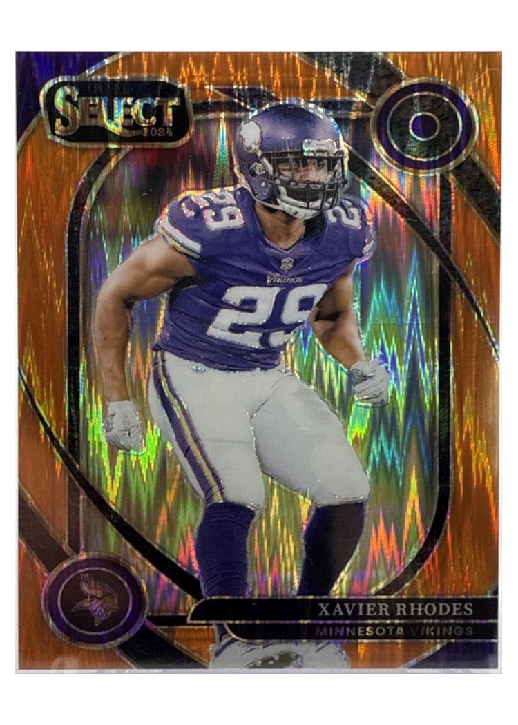 2024 Panini Select Base Set Xavier Rhodes Orange Prizm Shock #201 card