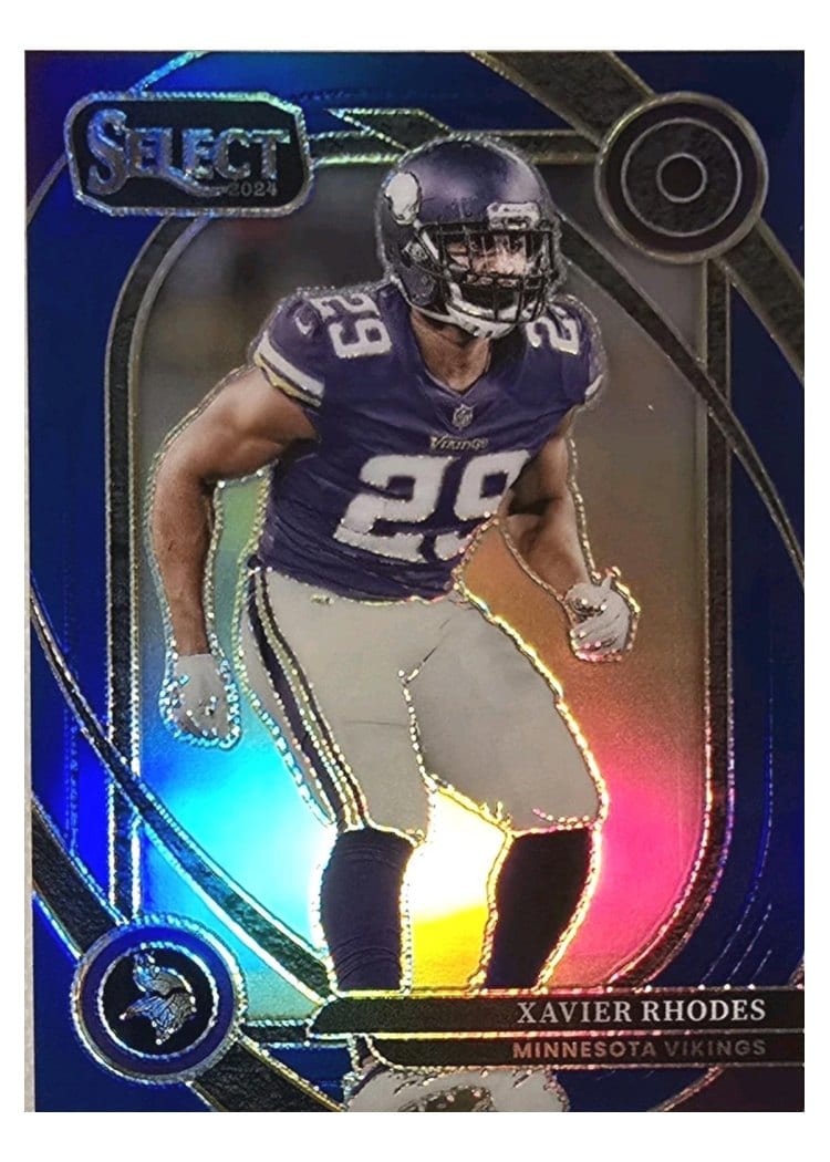 2024 Panini Select Base Set Xavier Rhodes Blue Prizm #201 card