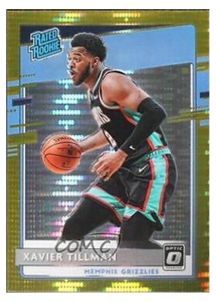 2020-21 Donruss Optic Base Set Xavier Tillman Gold Pulsar #185 card