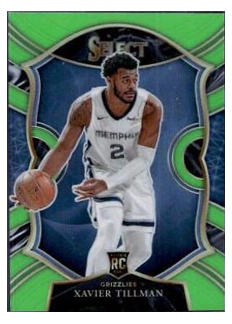 2020-21 Panini Select Base Set Xavier Tillman Neon Green Prizm #95 card