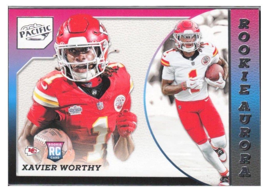 2024 Panini Encore Pacific Rookie Aurora Xavier Worthy #7 card