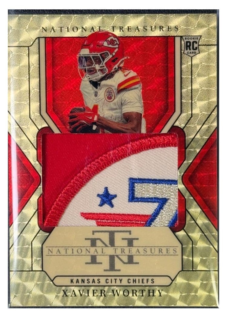 2024 Panini National Treasures Base Set Xavier Worthy #212 card