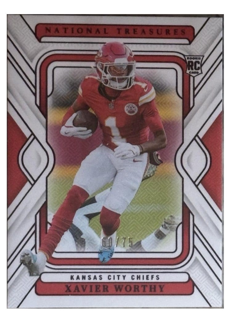 2024 Panini National Treasures Base Set Xavier Worthy #50 card