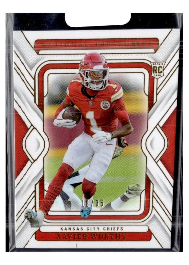 2024 Panini National Treasures Base Set Xavier Worthy Gold #50 card