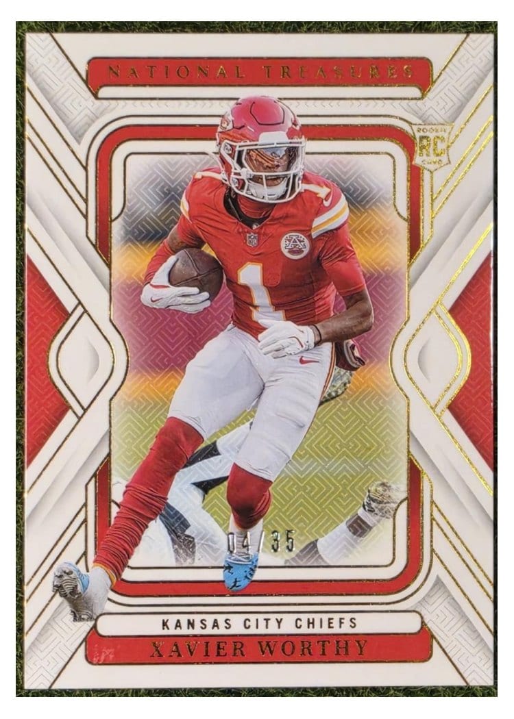 2024 Panini National Treasures Base Set Xavier Worthy #50 card