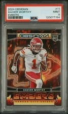 2024 Panini Obsidian Embers Xavier Worthy #11 card