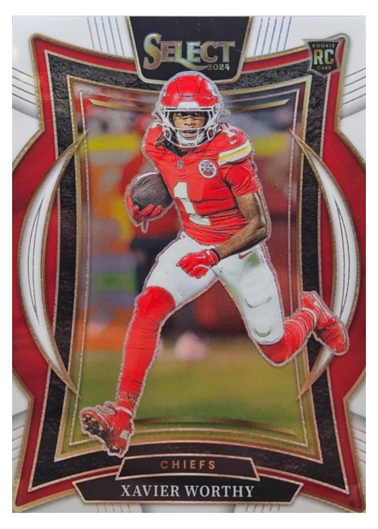2024 Panini Select Base Set Xavier Worthy White Prizm #32 card