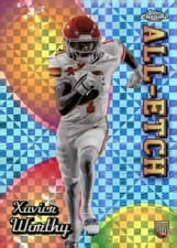 2024 Topps Chrome Chrome All-Etch Xavier Worthy #CAE-XW card