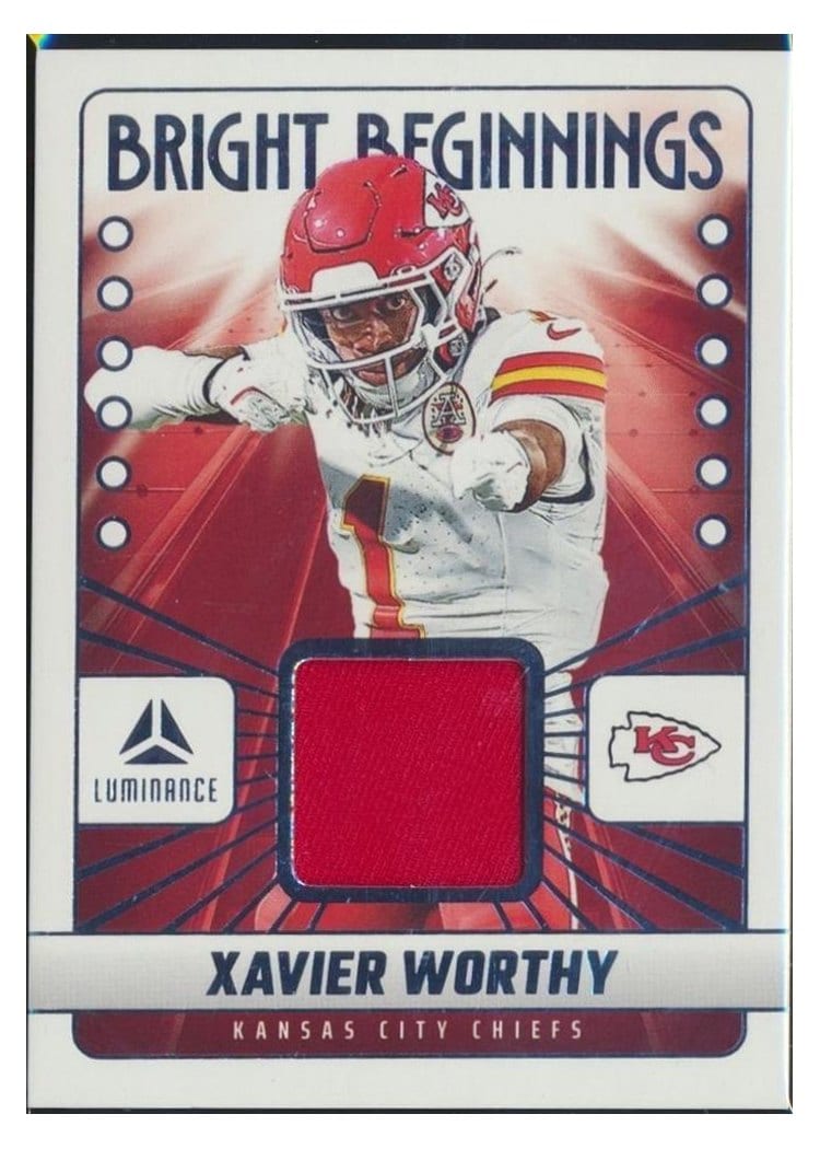 2025 Panini Luminance Bright Beginnings Relics Xavier Worthy #17 card
