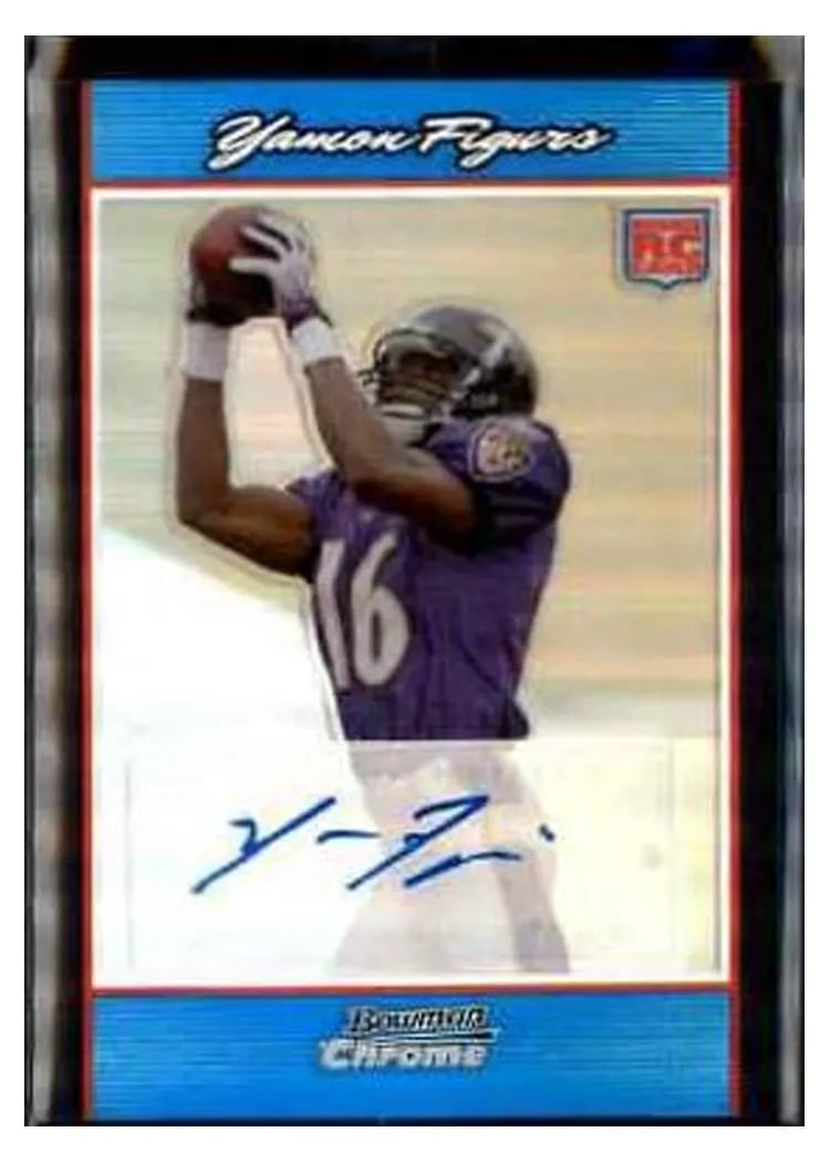 2007 Bowman Chrome Yamon Figurs Autograph Blue Refractor #BC91 card