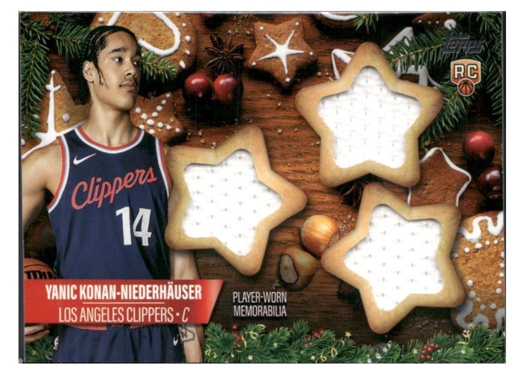 2025-26 Topps Holiday Holiday-Shaped Relics Yanic Konan Niederhauser #HSR-25 card