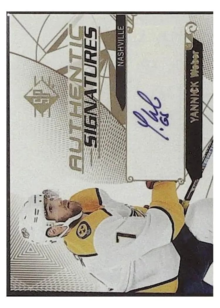 2018-19 SP Authentic Signatures Yannick Weber #AS-YW card
