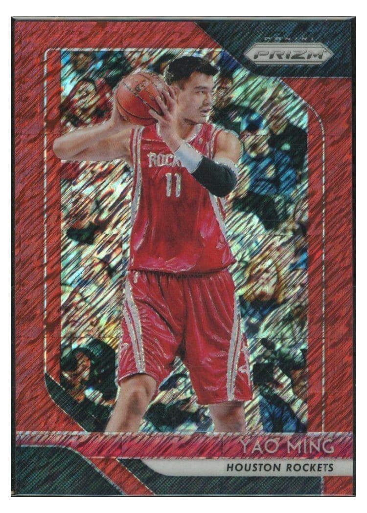 2018-19 Panini Prizm Base Set Yao Ming Red Shimmer Prizm #135 card