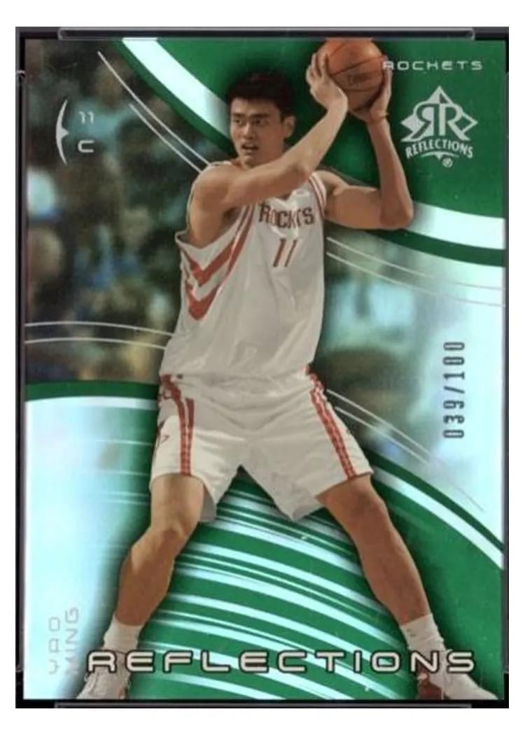 2003 Upper Deck Triple Dimensions Reflections Yao Ming Reflections Emerald #26 card