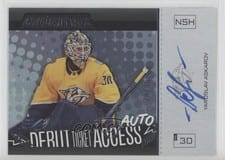 2023-24 Upper Deck Credentials Horizontal Debut Ticket Access Autograph Yaroslav Askarov #DTAAH-YA card