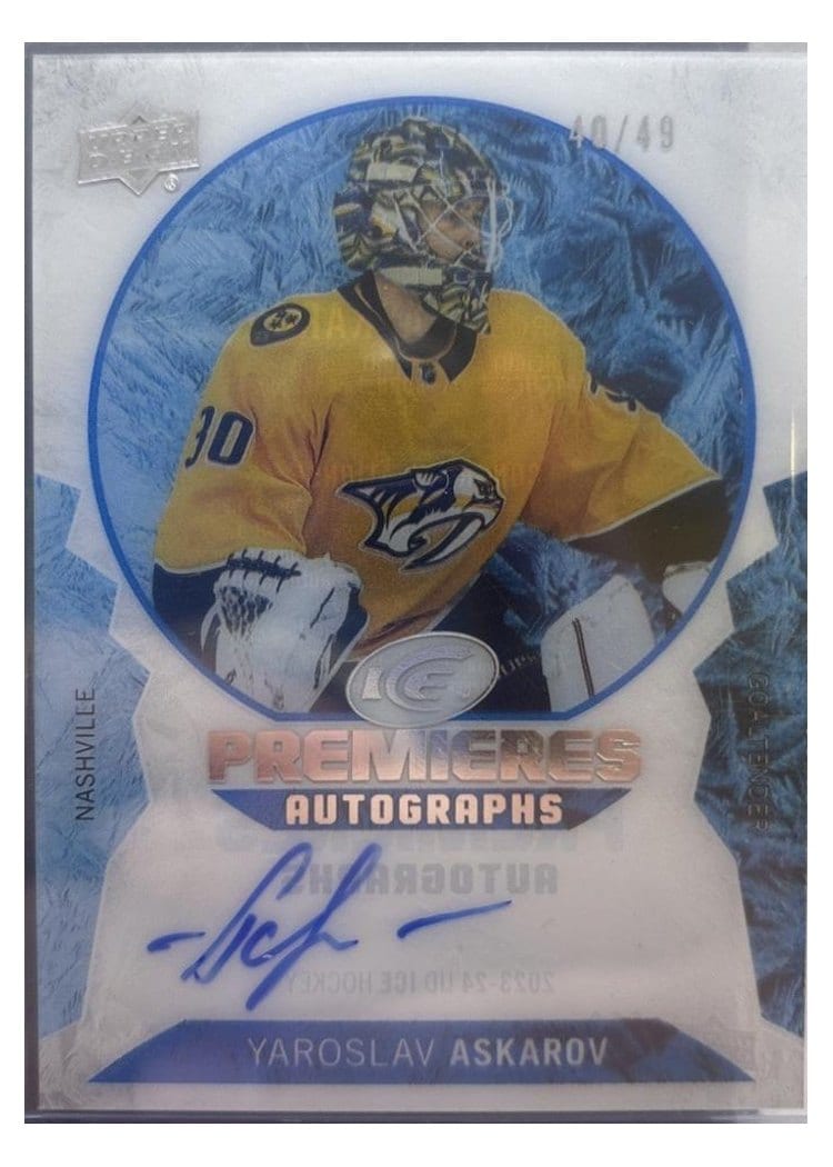 2023-24 Upper Deck Ice Ice Premieres Autographs Yaroslav Askarov #IPA-YA card