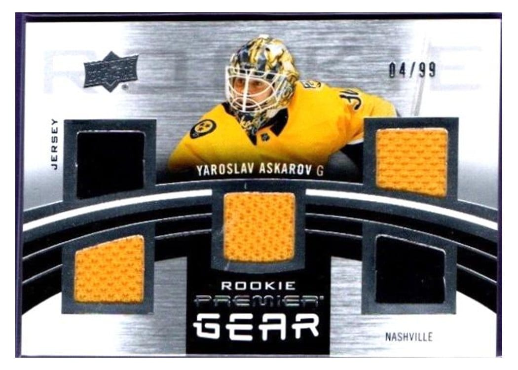 2023-24 Upper Deck Premier Premier Gear Rookies Jersey Yaroslav Askarov #PGR-YA card