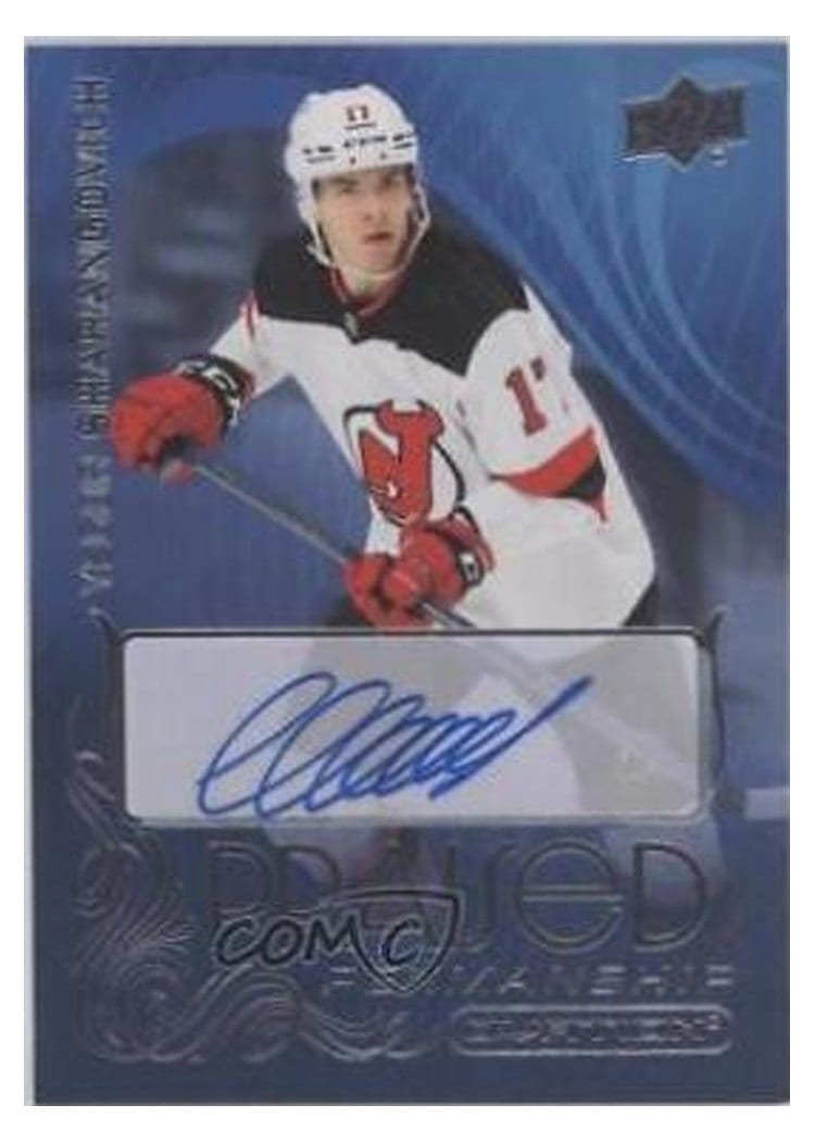 2021-22 Upper Deck Ovation Praised Penmanship Yegor Sharangovich #PP-YS card