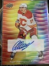 2023-24 Upper Deck Allure Color Flow Full Rainbow Auto Yegor Sharangovich #CFA-YS card