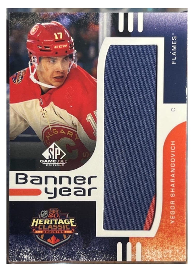 2024-25 SP Game Used 2023 Heritage Classic Banner Year Relics Yegor Sharangovich #BYHC-YS card