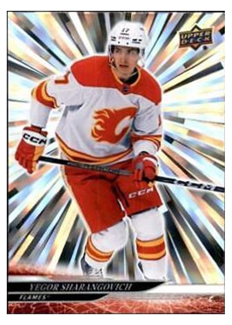 2024-25 Upper Deck Base Set Yegor Sharangovich Outburst Silver #33 card