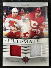 2024-25 Upper Deck Ultimate Collection Ulti-Mates Jersey Yegor Sharangovich/Nazem Kadri #UTM-KS card