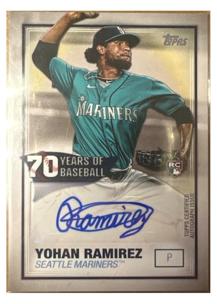 2021 Topps 70 Years of Topps Autographs Yohan Ramirez #70YA-YR card