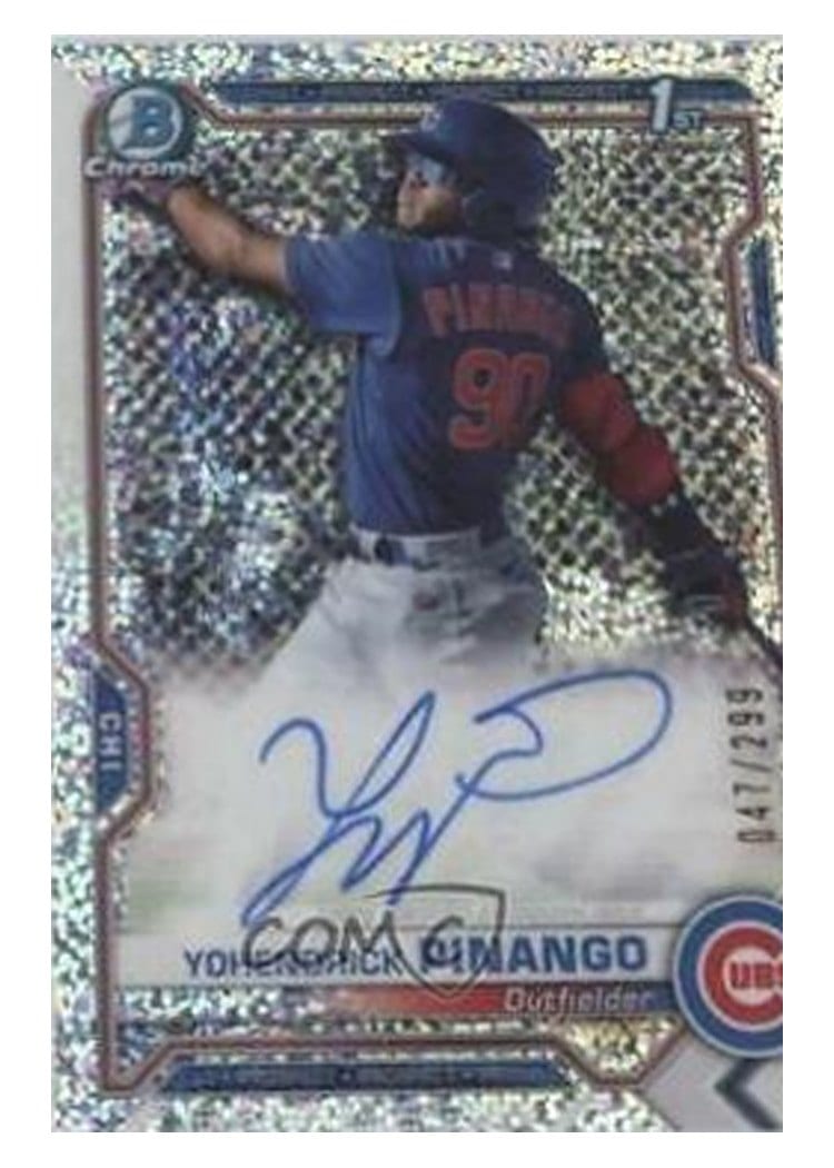 2021 Bowman Chrome Prospect Autographs Yohendrick Pinango #CPA-YP card