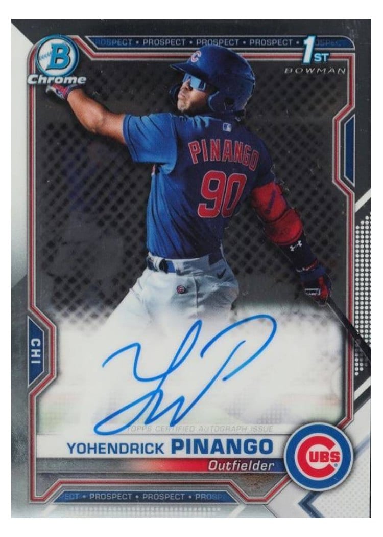 2021 Bowman Chrome Prospect Autographs Yohendrick Pinango #CPA-YP card