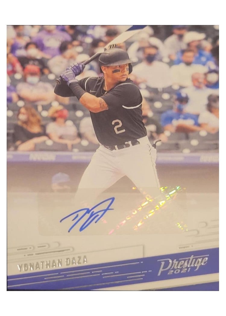 2021 Panini Chronicles Prestige Autographs Yonathan Daza #PR-YD card