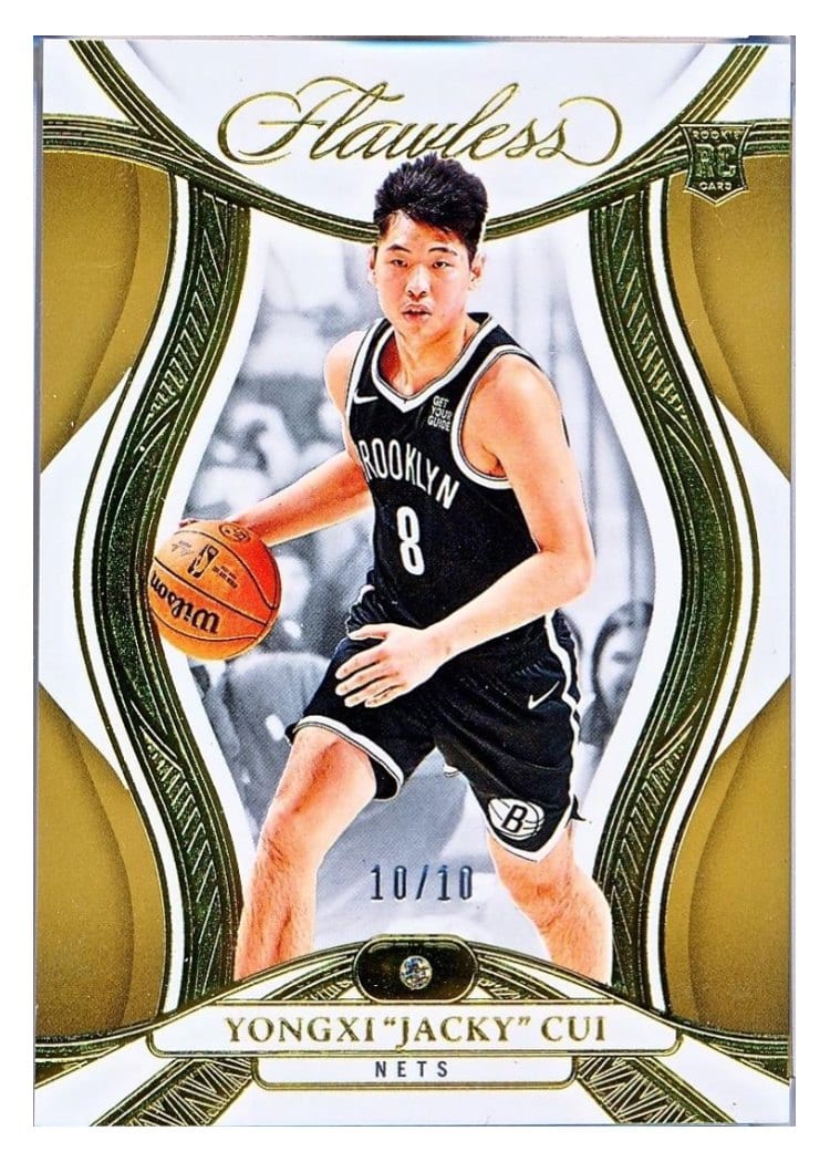 2024-25 Panini Flawless Base Gems Yongxi "Jacky" Cui Gold #91 card