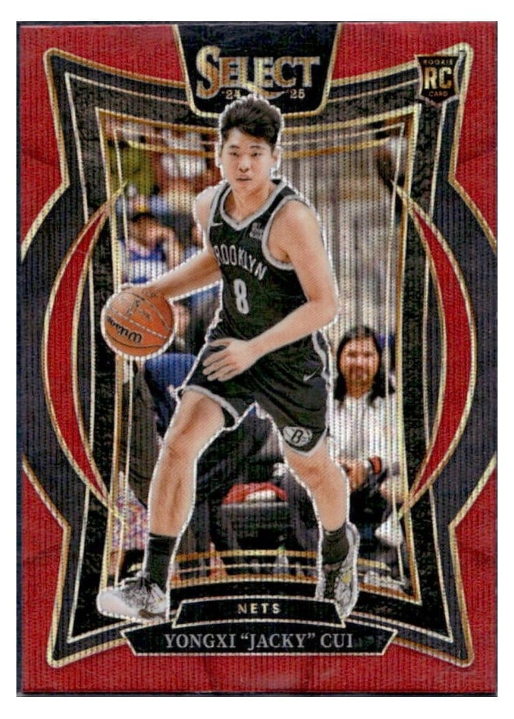 2024-25 Panini Select Base Set Yongxi "Jacky" Cui Red Wave Prizm #94 card