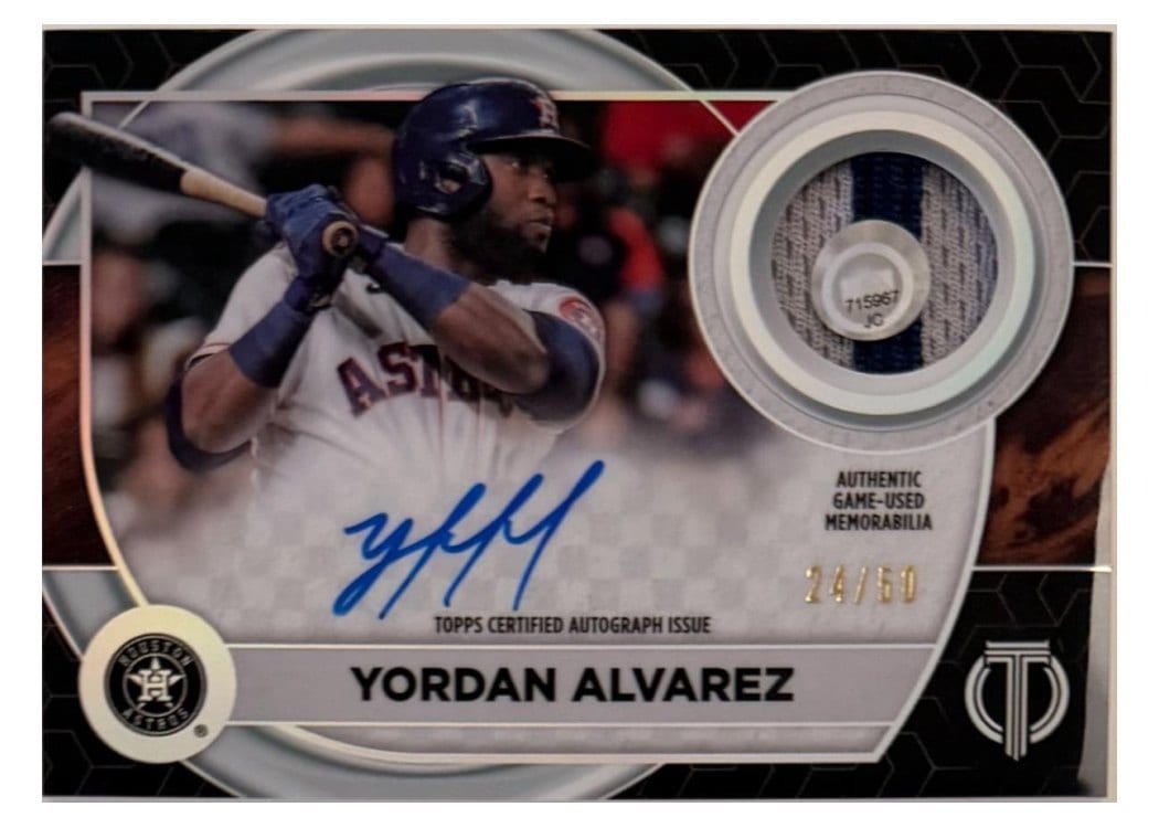 2022 Topps Tribute Autograph Patches Yordan Alvarez #AP-YA card