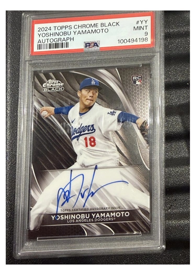 2024 Topps Chrome Black Autographs Yoshinobu Yamamoto #CBA-YY card