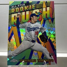 2024 Topps Chrome Logofractor Edition Chrome All-Etch Rookie Rush Yoshinobu Yamamoto #CERL-8 card