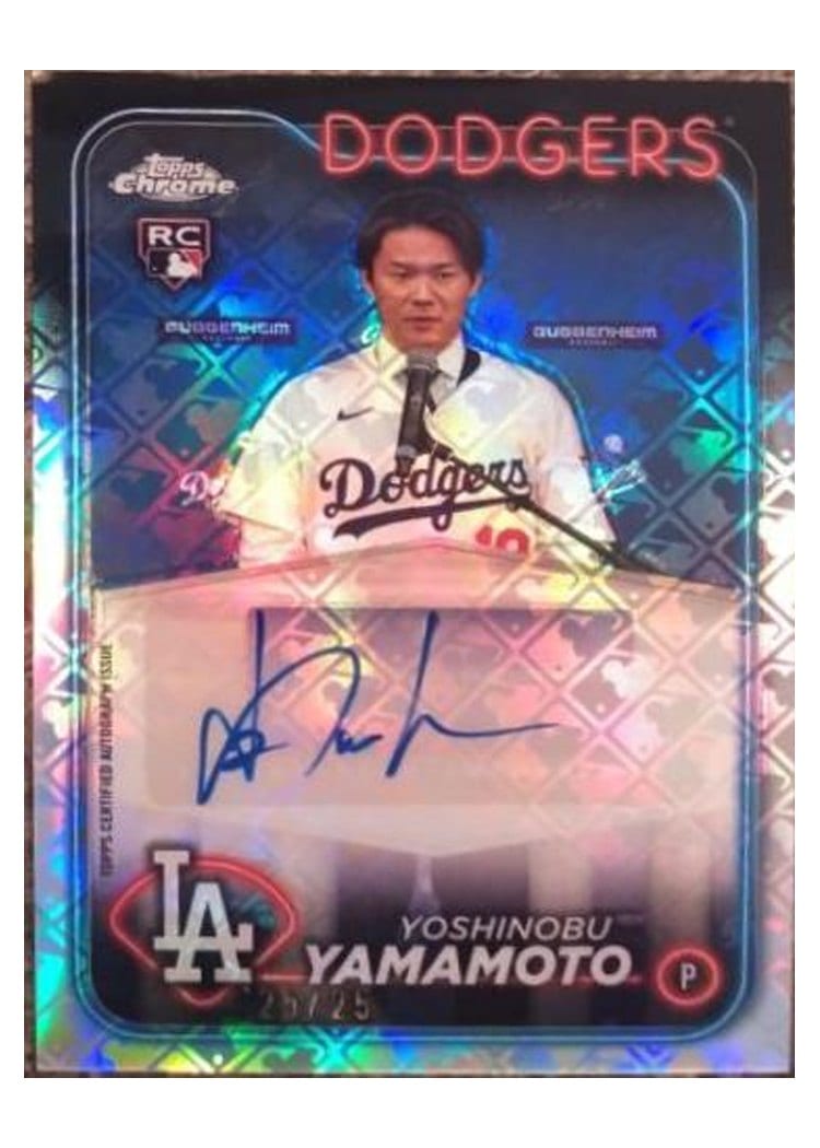 2024 Topps Chrome Logofractor Edition Image Variation Autographs Yoshinobu Yamamoto #18 card