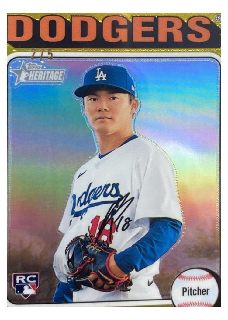 2024 Topps Heritage Yoshinobu Yamamoto #553 card