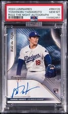 2024 Topps Luminaries Rule the Night Autographs Yoshinobu Yamamoto #RN-YOS card