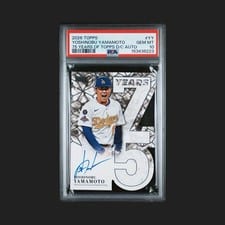 2026 Topps 75 Years of Topps Die-Cut Autographs Yoshinobu Yamamoto #75YA-YY