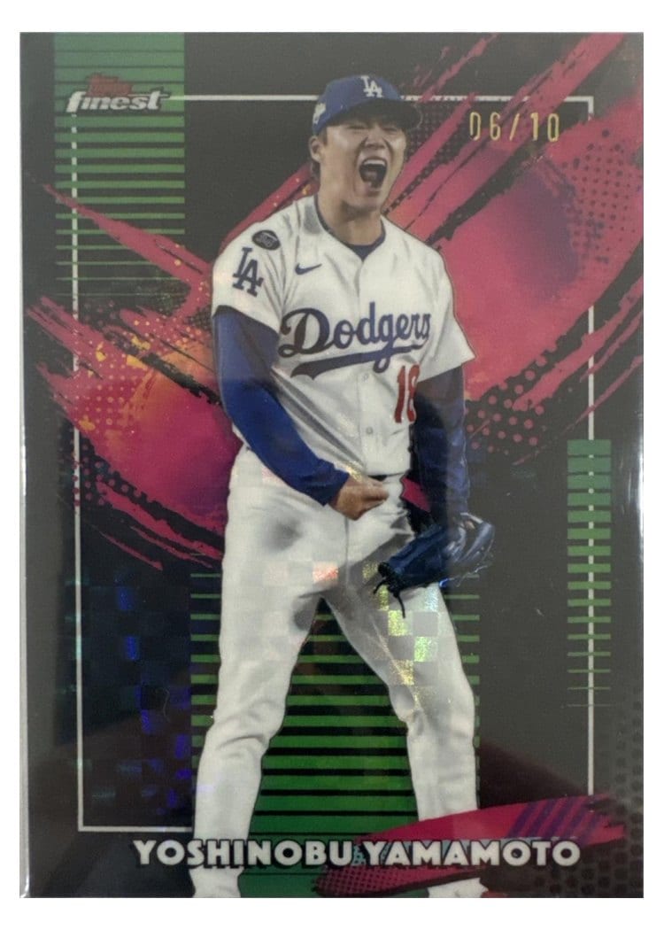 2026 Topps Finest Yoshinobu Yamamoto Black X-Fractor #215 card