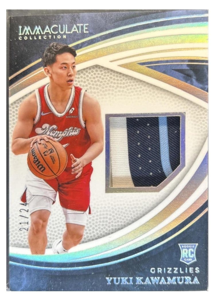 2024-25 Panini Immaculate Collection Immaculate Rookie Memorabilia International Set Yuki Kawamura #7 card