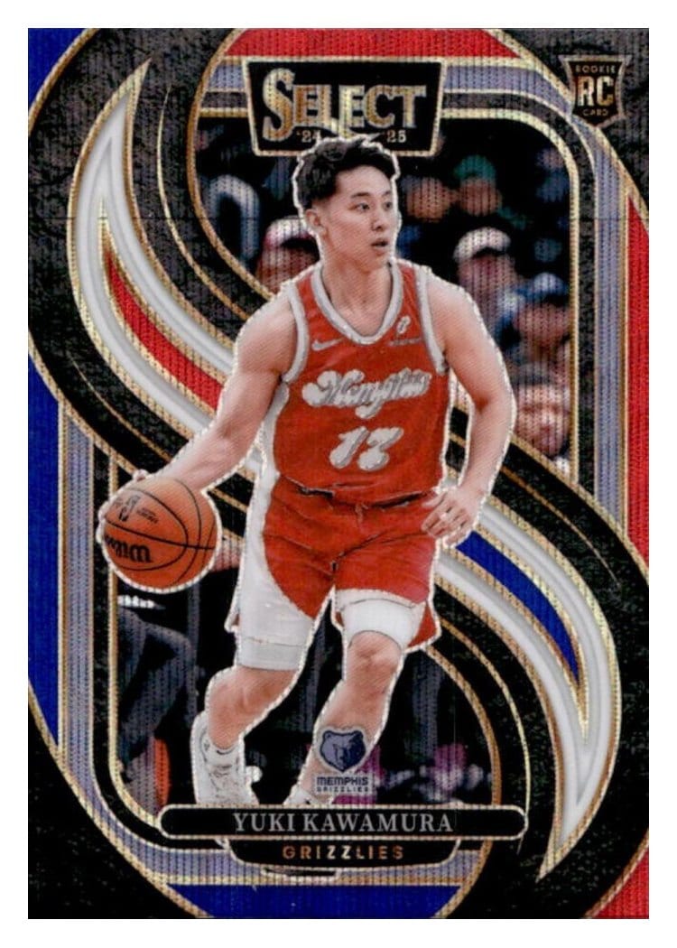 2024-25 Panini Select Base Set Yuki Kawamura Tri-Color Prizm #168 card