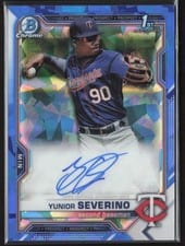 2021 Bowman Sapphire Edition Autographs Yunior Severino #BSPA-YSE card